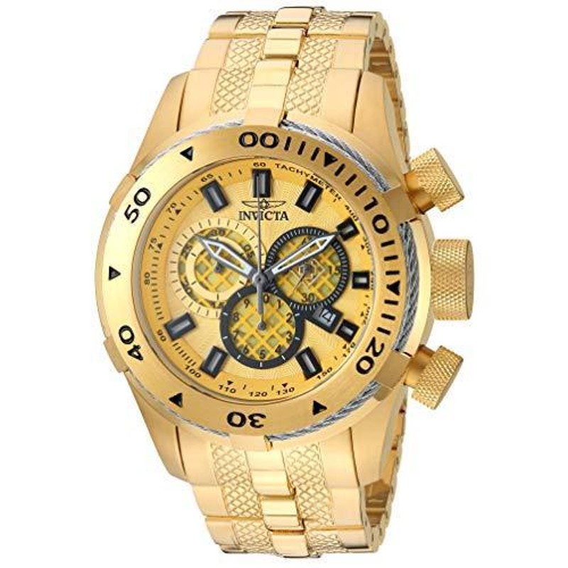 Invicta Men's Bolt Gold-Tone Steel Bracelet & Case Swiss Quartz