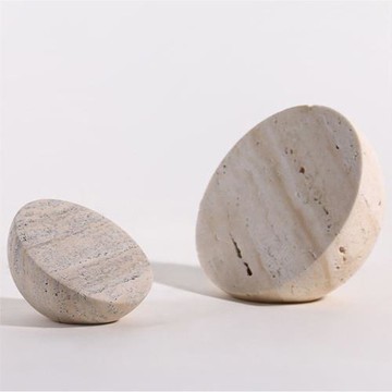 現代簡約黃洞大理石半圓球書房桌面裝飾品擺件樣板間家居軟裝擺設