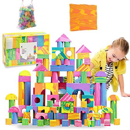 UNIH Building Blocks for Toddlers 1-3, Foam Blocks Toys Soft Blocks Gifts  Toys Set for 1 2 3 4 Year Old Boy Girls (46PCS)