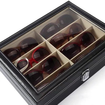 ⒹⓎⓁ┊ 9ᴄᴏʟᴏʀ🪴「3日到貨」八格皮革眼鏡收納展示盒 台灣出貨 方便 墨鏡收納盒 太陽眼鏡盒 飾品 收納 方便 展