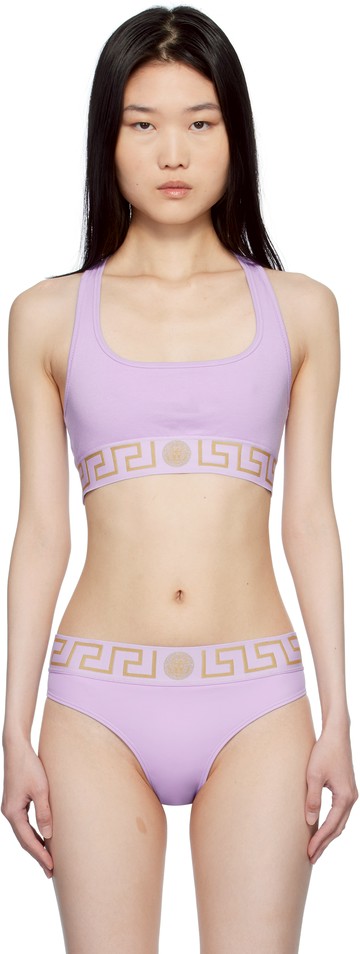 Versace Underwear 紫色 Greca Border Scoop 法式文胸