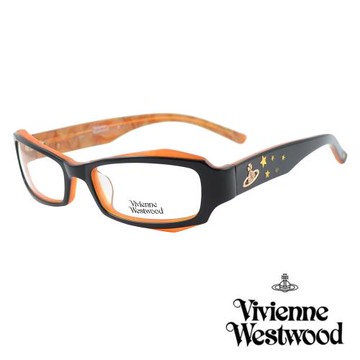 【Vivienne Westwood】光學鏡框造型款英倫風-黑橘-VW160 01(黑橘-VW160 01)