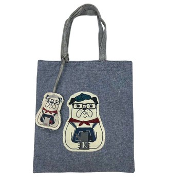 kusuguru japan日本眼鏡貓 萬用手提雜誌包(加贈同款立體造型掛飾)-藍色