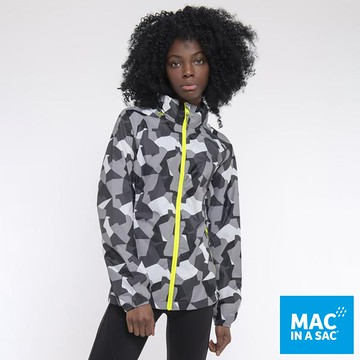【MAC IN A SAC 英國】輕巧袋著走炫彩防水透氣外套(MNS117迷彩灰白)