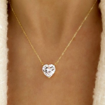 『快速出貨9折』新年送禮❤️【CReAM】 Jocosa銀鍍18K一克拉心型輕奢女項鍊 #禮盒 #浪漫送禮 #生日禮盒 #情人禮物 #生日禮物