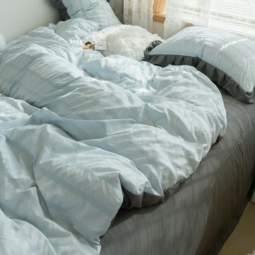 韓式水洗棉床單被套床品四件套北歐風ins春秋學生宿舍床上三件套3