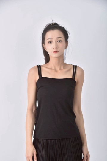 (S) 吊帶黑色上衣