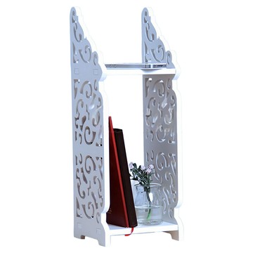 Osun DIY木塑板 歐式雕花經典巴洛克桌上型層架 CE178-BLK16 43.5 x 16 x 14.5cm  1個  白色