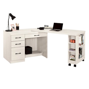 文創集 安迪爾4尺四抽可伸縮書桌組合-121-204x60x76cm免組