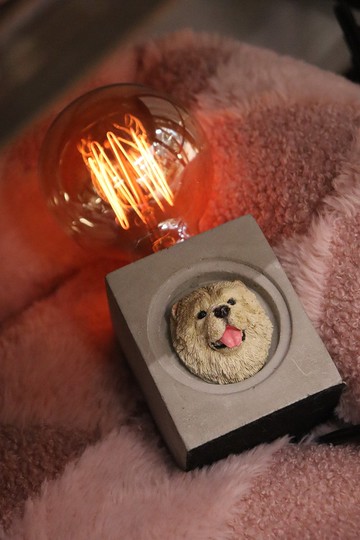 曙MUSE 鬆獅水泥桌燈 LED燈 鎢絲燈泡 USB燈 擺飾