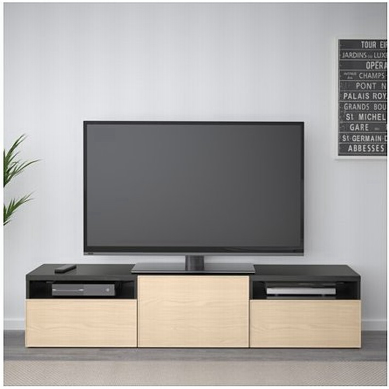 Ikea テレビ台 Besta ブラックブラウン イーンヴィーケン アッシュ材突き板 991 9 04 通販 Lineポイント最大0 5 Get Lineショッピング