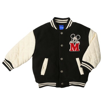 akachan honpo - 美式棒球外套-米奇-黑色