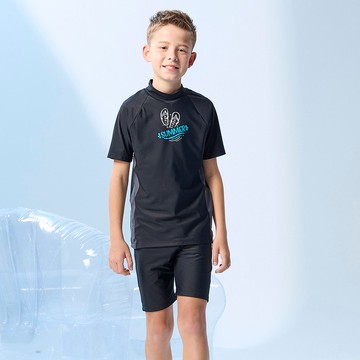 MIT 大童短袖兩件式泳裝 男女童適穿