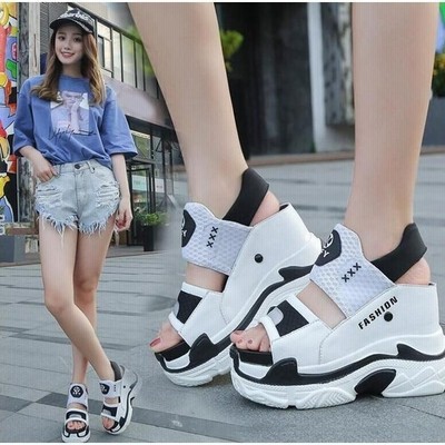 レディースインヒールスニーカーサンダル 靴 通気厚底11 5cmスニーカー レディースウェッジスニーカーサンダル 厚底サンダル 欧米風 通販 Lineポイント最大get Lineショッピング