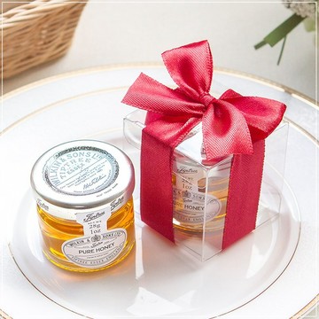 甜蜜蜜 透明盒裝 英國Tiptree迷你蜂蜜小禮盒 (紅色緞帶) 28g