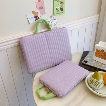 韓版小清新撞色手提內膽包11寸平板ipad包14寸筆記本防震電腦包包