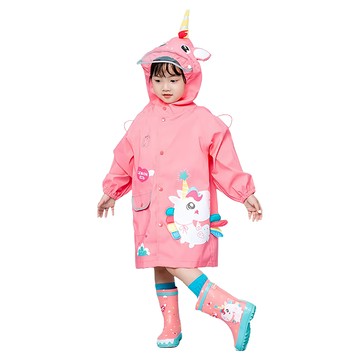 愛北鼻 兒童立體造型雨衣  魔法獨角獸 粉色  XL(115~125cm)