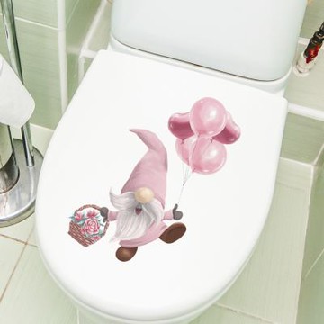 【MR.ZAKKA】創意萬用裝飾貼紙-童趣主題 可愛粉色地精禮物氣球 兒童房布置 DIY可移式壁貼 無痕壁貼 牆貼