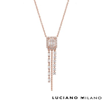 LUCIANO MILANO 流動純銀項鍊(玫瑰金色/白K色)