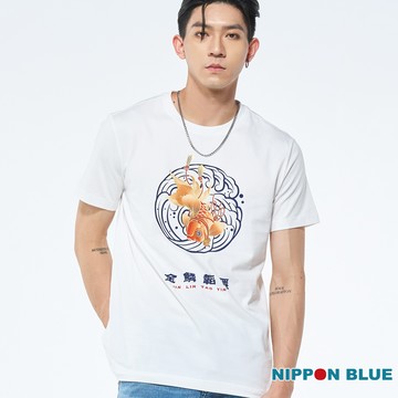 【618㊙搶購價】棒系列金鱗韜隱圓領短TEE(白) - BLUE WAY  日本藍