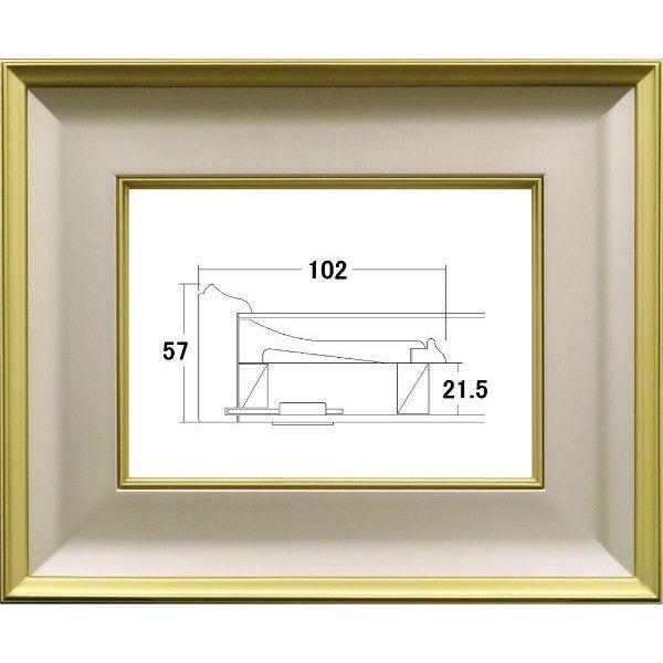 和額縁 木製フレーム サイズ F8号 金泥