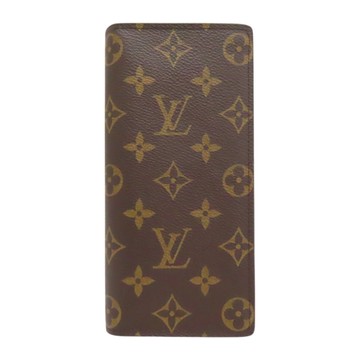 【二手名牌BRAND OFF】LOUIS VUITTON LV 路易威登 棕色 原花 帆布 雙折 Brazza 長夾 M66540