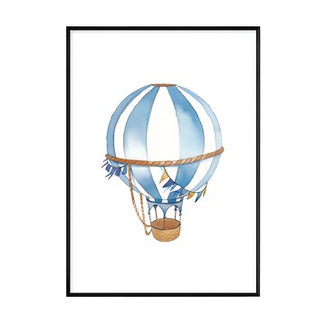 童趣熱氣球 I 黑色  59.4 x 42cm  黑框