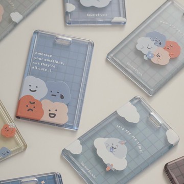 喜怒哀樂 磨砂霧透證件套 悠遊卡套 滑蓋卡套 票卡夾 直式卡套