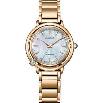 CITIZEN L系列 曙光 光動能鑽石女錶 百貨周年慶 附贈皮革錶帶 EM1093-61D