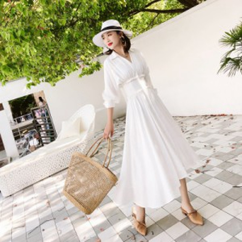 パフスリーブ ワンピース Vネック ワンピース ロングワンピース Vネック 前ボタンワンピース 五分袖 ワンピース ロングワンピース 夏 サ 通販 Lineポイント最大1 0 Get Lineショッピング