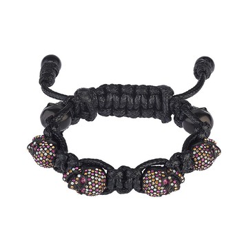 彩色水鑽黑骷髏黑色手環