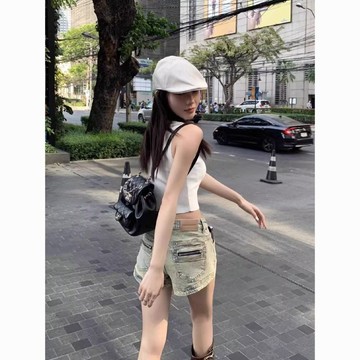 🎇夏季爆款🎇 復古水洗做舊牛仔短褲女夏2026新款直筒褲辣妹高腰顯瘦百搭熱褲子