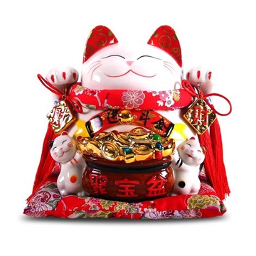 招財貓擺件收銀台前台店鋪商鋪開業送禮家居擺件發財貓儲蓄罐大號 年終特惠