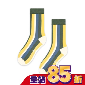 【in Pairs】直條紋-綠-中筒襪(M號)