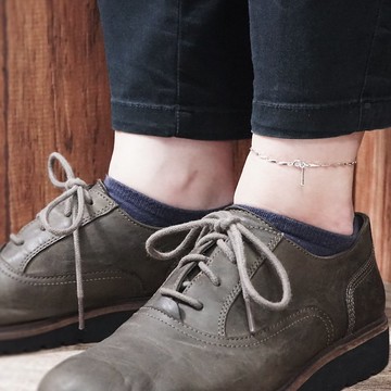 純銀 箭羽腳鍊 銀白款設計 腳踝鍊 刻字訂製 男女皆宜 小瓜子鍊