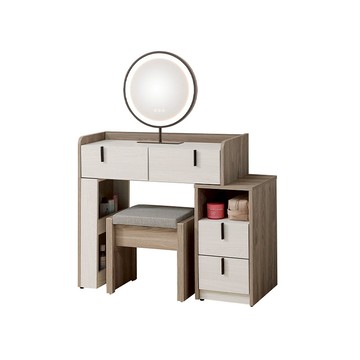 【LOVE樂芙】多伊格絲2.7尺圓鏡伸縮鏡台(含椅)A25CG0239