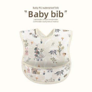 【安琪兒婦嬰百貨】棉嬰庫 MianYingKu 嬰兒防水圍兜/新生兒圍兜口水巾 (城堡)