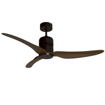 52吋北歐現代DC直流馬達吊扇｜L08-黑古銀+深木紋葉片