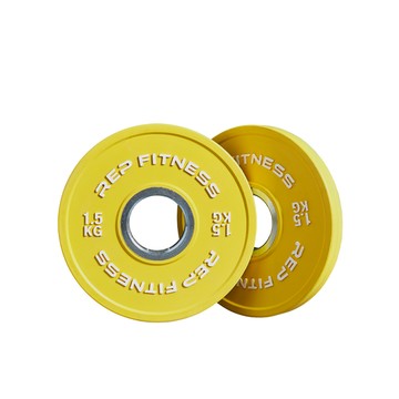 REP 小包膠槓片 1.5 kg 黃色（2入裝）奧林匹克包膠槓片/彩色槓片
