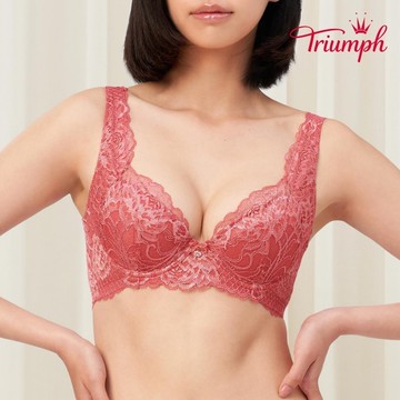 FLORALE柔托綻放系列 提托包覆蕾絲內衣 瑰紅