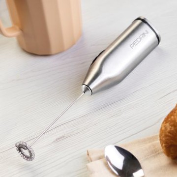 《PEDRINI》Gadget不鏽鋼電動奶泡器-銀-- 電動奶泡機 電動打蛋器