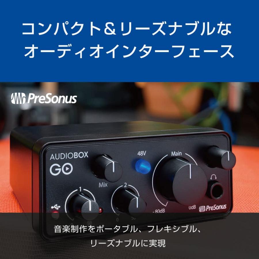 PreSonus AudioBox GO オーディオインターフェイス 24Bit 96kHz iOS Android macOS Windows C