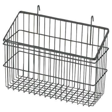 KI WISH 居家生活 掛勾式大方形掛籃 黑色 鐵製 30x11x24.5cm  1個