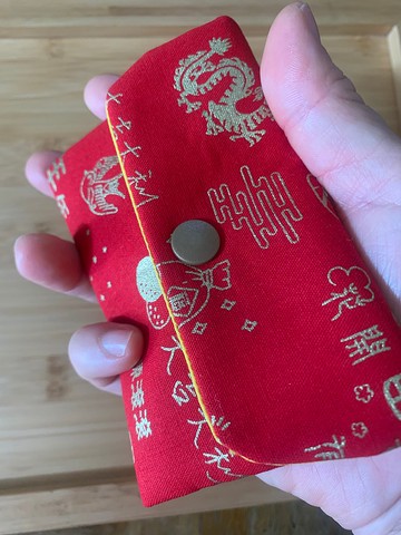 文青風開運印章加厚袋-財源滾滾 熱情紅 禮物 加厚收納 口紅袋