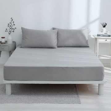 台灣 GOODin 床包式防水保潔墊 竹棉親膚系列 70%縲縈(竹纖維)+30%棉  床包 + 枕套  床包186 x 90cm + 枕75 x 53cm x 2  灰色