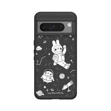 Pixel 8 Pro SolidSuit 黑 - 懶散兔與啾先生 Lazy Rabbit and Mr.Chu - outerspace