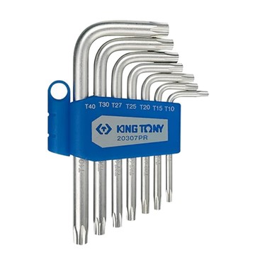 KING TONY 金統立 專業級工具短六角星型扳手7件組 - L型扳手套組 含T10 T15 T20 T25 T27 T30 T40  1組