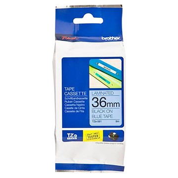 兄弟牌brother護貝標籤帶/TZe-561/36mm/藍底黑字