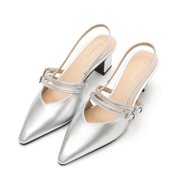 D+AF 純欲風尖頭雙帶後空跟鞋