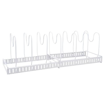 Homely Zakka 日式簡約鐵藝多功能伸縮置物架  1個  白色